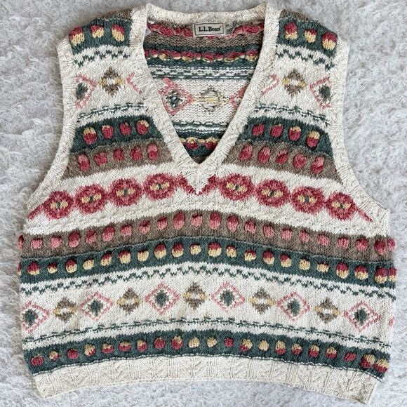 L.L. Bean Other - LL Bean Fair Isle Sweater Vest XL Vtg Hong Kong Knit Rare Unisex Preppy Spring